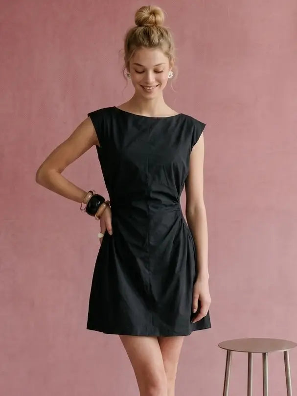 Resa Rouched Dress (black)