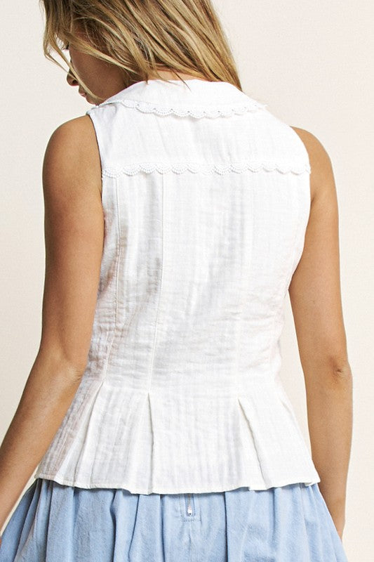 Hersy Lace Bow Tie Top