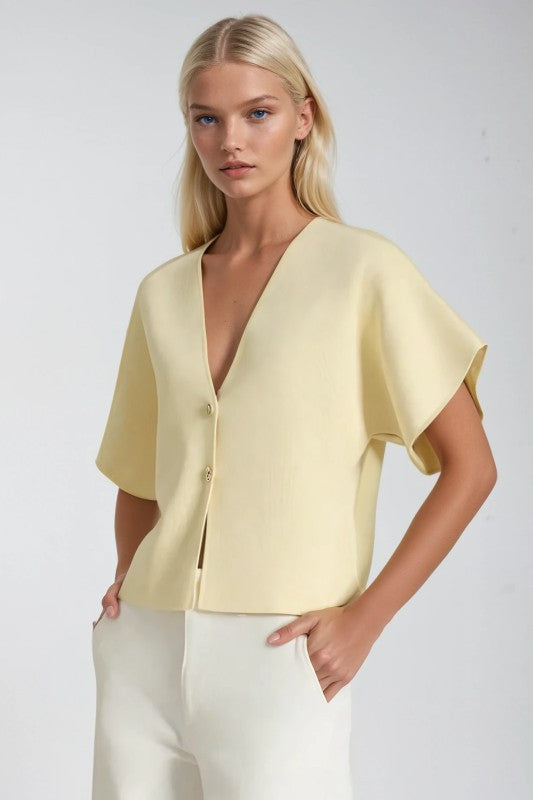 Metal Button Cardigan (butter)