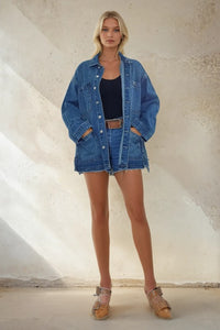 Denim Side Tie Jacket