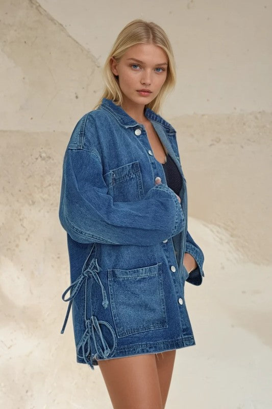 Denim Side Tie Jacket