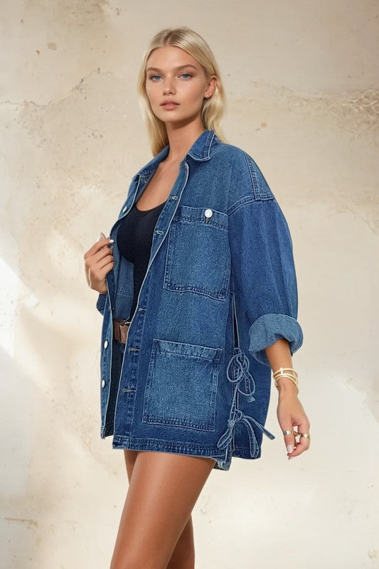 Denim Side Tie Jacket