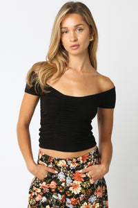 Kira Off Shoulder Top (maroon)