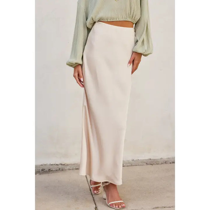 Cream Satin Skirt
