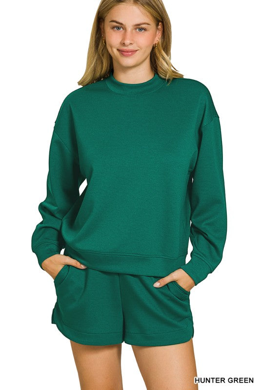 Mockneck Scuba Top (hunter green)