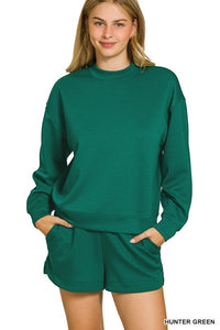 Mockneck Scuba Top (hunter green)