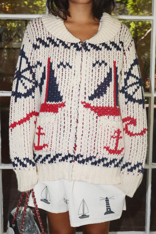 Sailboat Cardigan