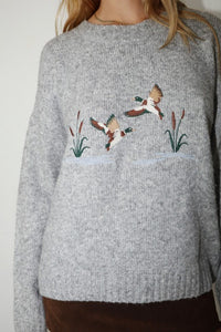 Embroidered Duck Sweater (grey)
