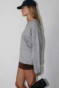 Embroidered Duck Sweater (grey)