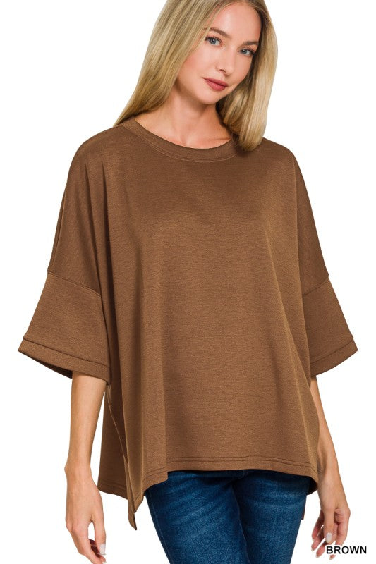 Chocolate Boxy Scuba Tee