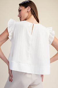 Pleated Ruffle Top