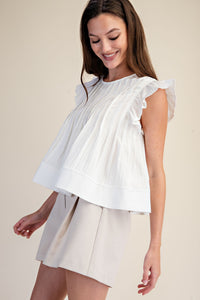 Pleated Ruffle Top