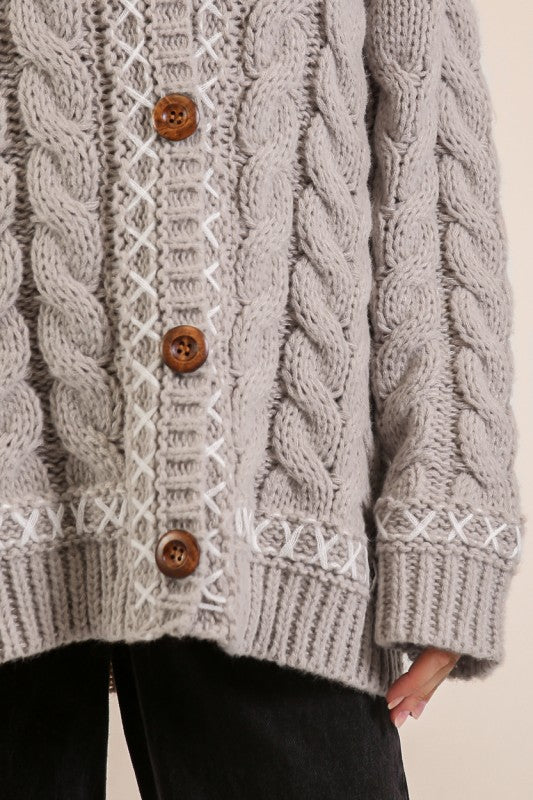 Charley Cable Cardigan (grey)