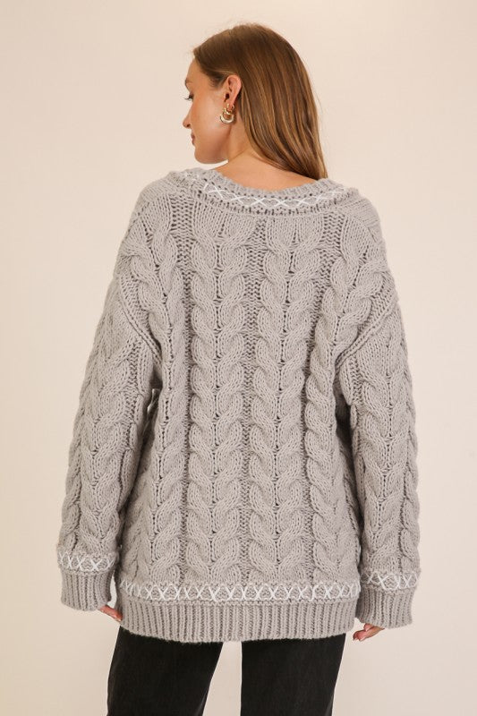 Charley Cable Cardigan (grey)