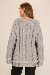 Charley Cable Cardigan (grey)