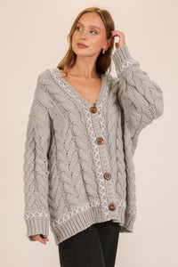 Charley Cable Cardigan (grey)