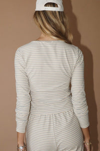 Cabo Striped Lounge Cardigan (cream)