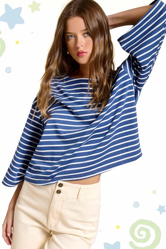 High Tides Boxy Tee (denim) - GEORGE-MARY'S