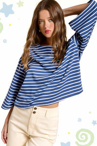 High Tides Boxy Tee (denim) - GEORGE-MARY'S