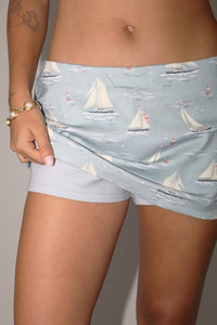 Sailboat Skort (dusty blue)