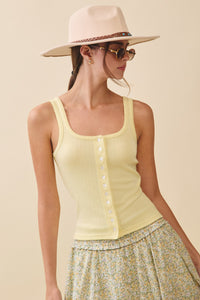 Button Pointelle Cami (butter) - GEORGE-MARY'S