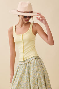 Button Pointelle Cami (butter) - GEORGE-MARY'S