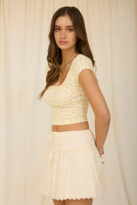 Millie Ditsy Floral Top (butter) - GEORGE-MARY'S
