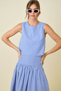 Gingham Tank (navy)