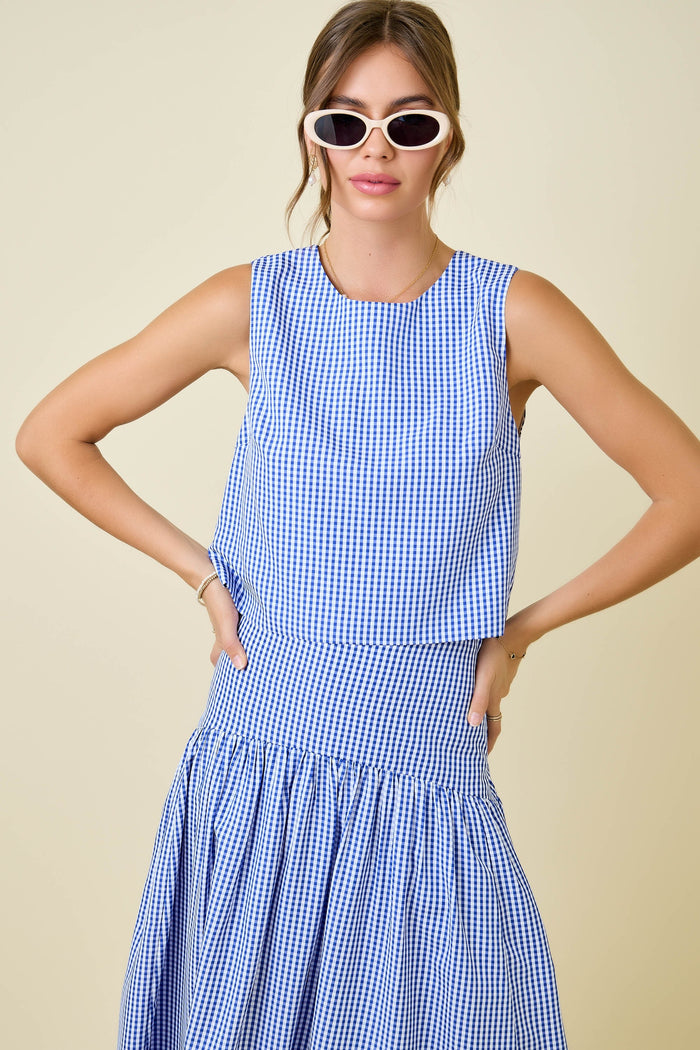 Gingham Tank (navy)