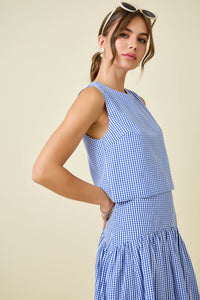 Gingham Tank (navy)