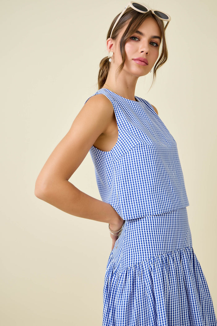 Gingham Tank (navy)