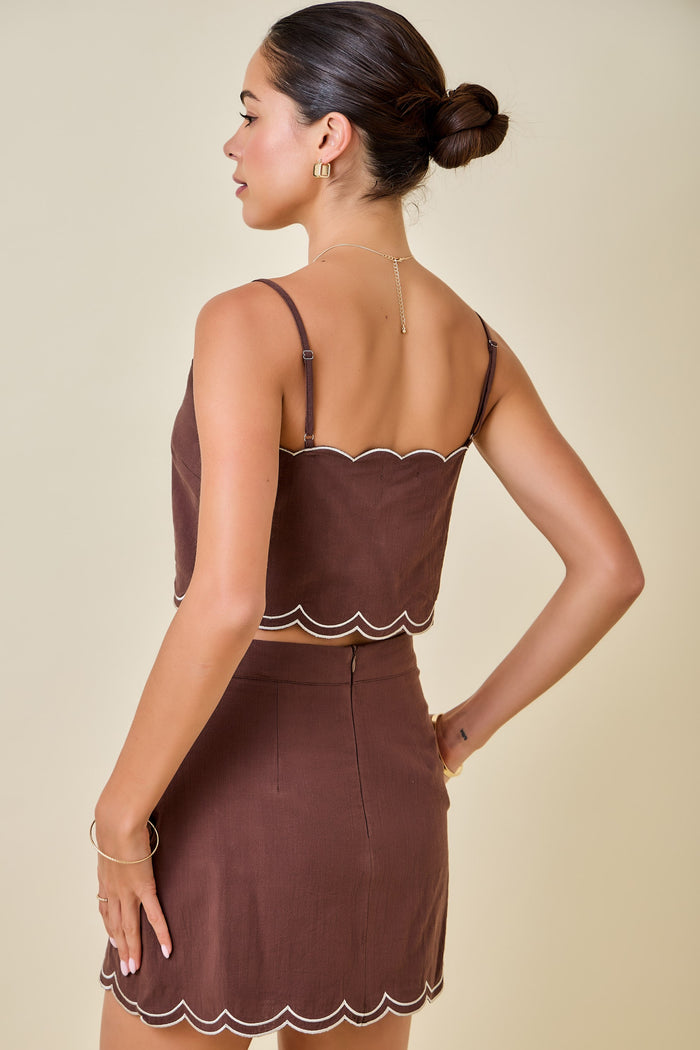 Scalloped Cropped Tank