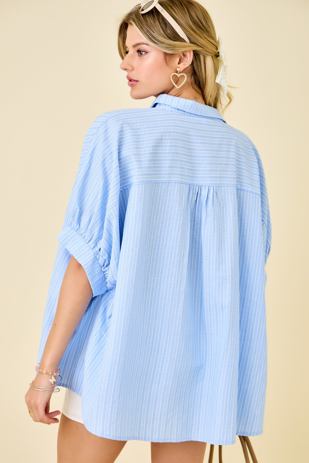 Courier Textured Blouse (blue)