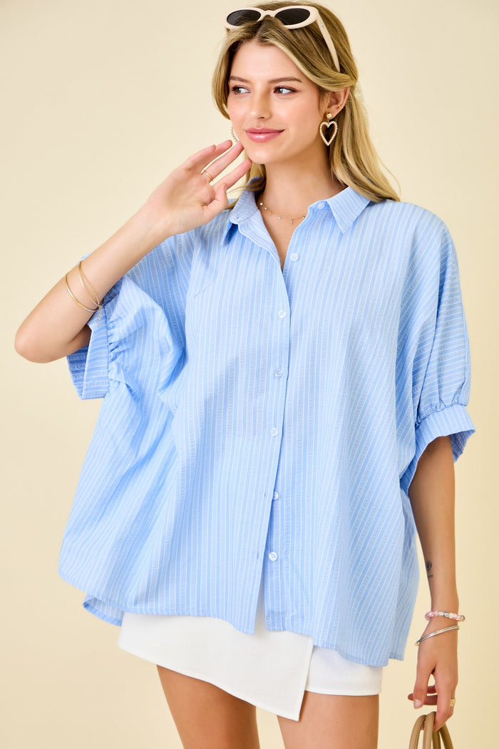 Courier Textured Blouse (blue)