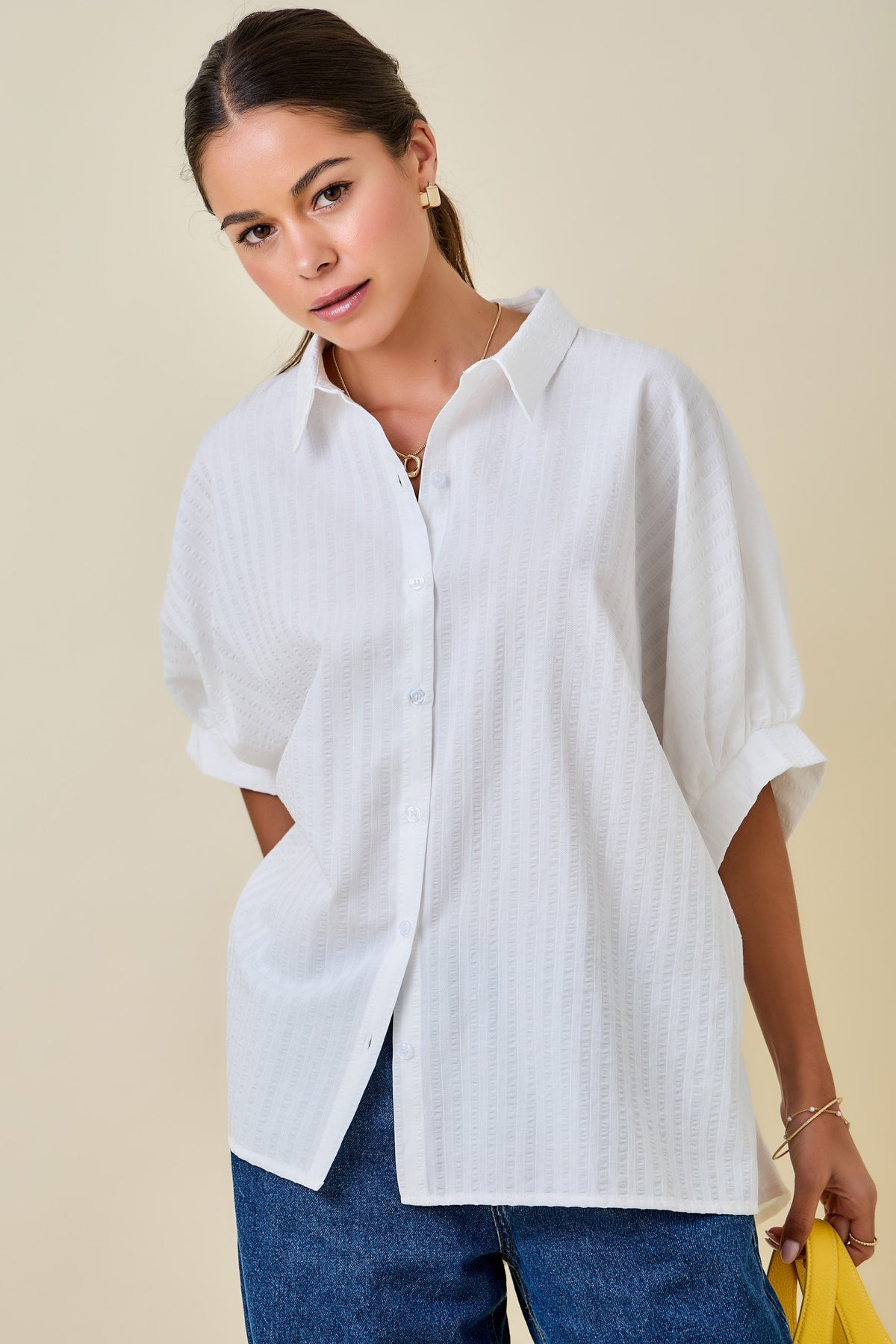 Courier Textured Blouse (white)