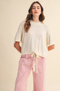 Boxy Summer Knit Top (cream)