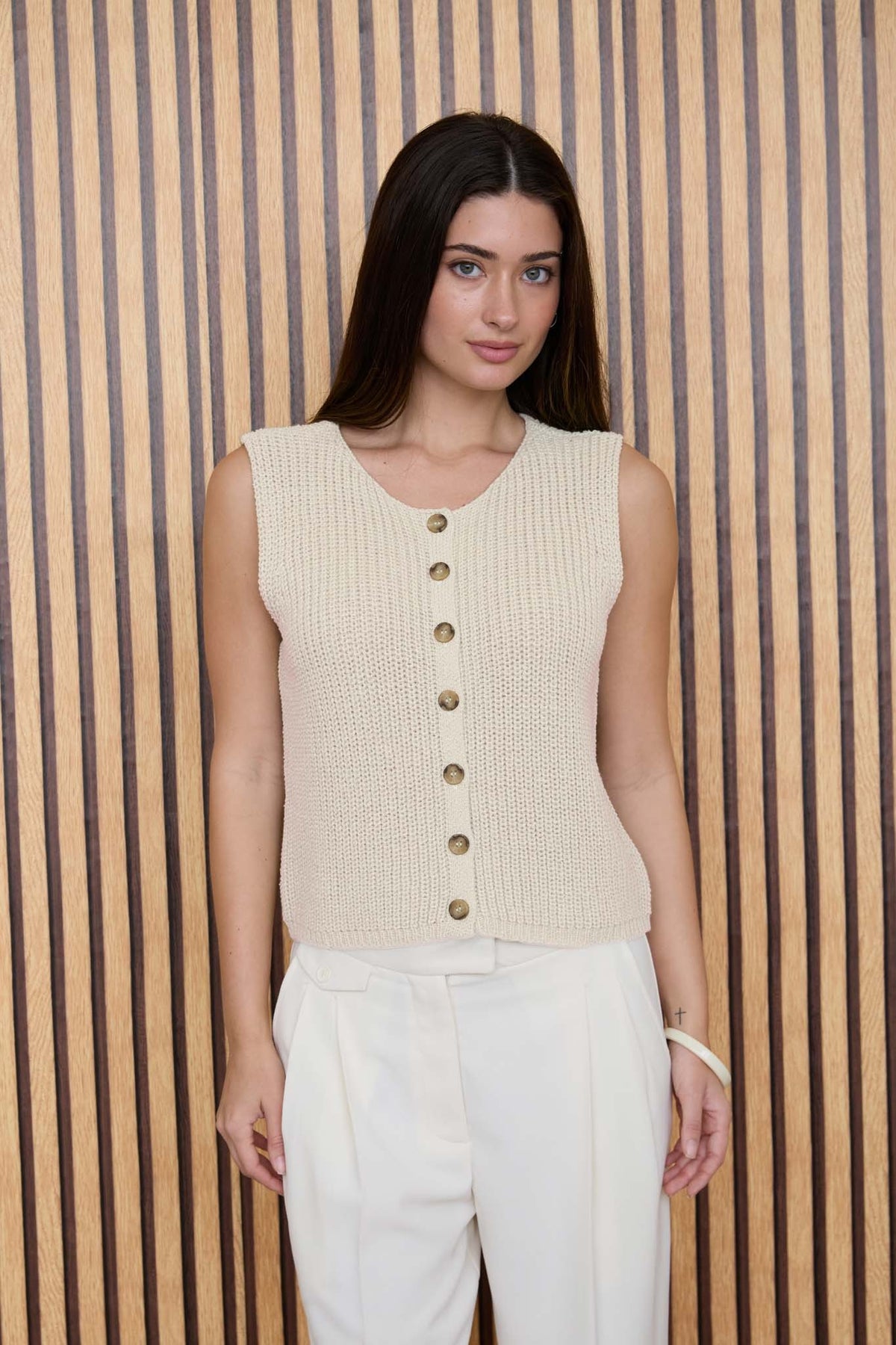 Lola Button Cardigan Vest - GEORGE-MARY'S