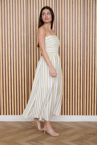 Mara Striped Ruched Dress - GEORGE-MARY'S
