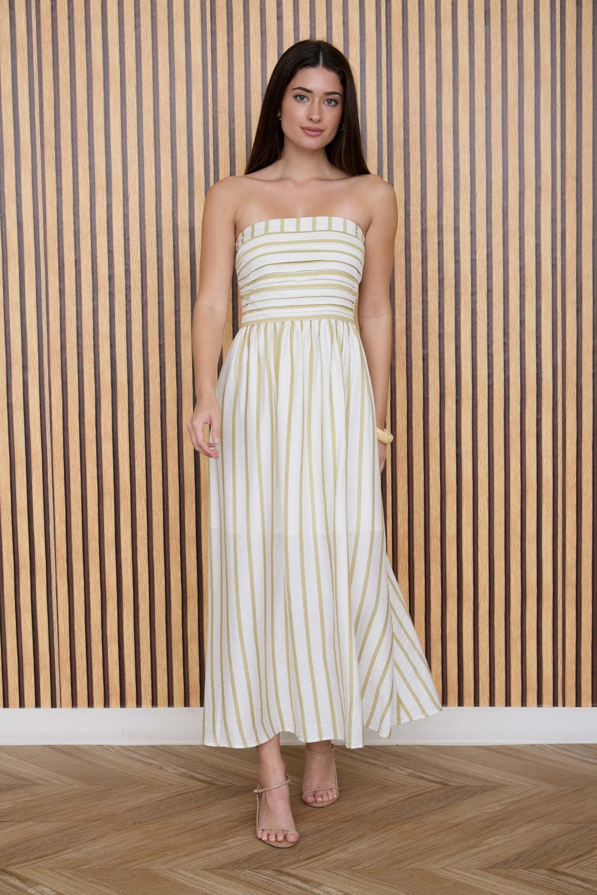Mara Striped Ruched Dress - GEORGE-MARY'S