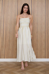 Mara Striped Ruched Dress - GEORGE-MARY'S