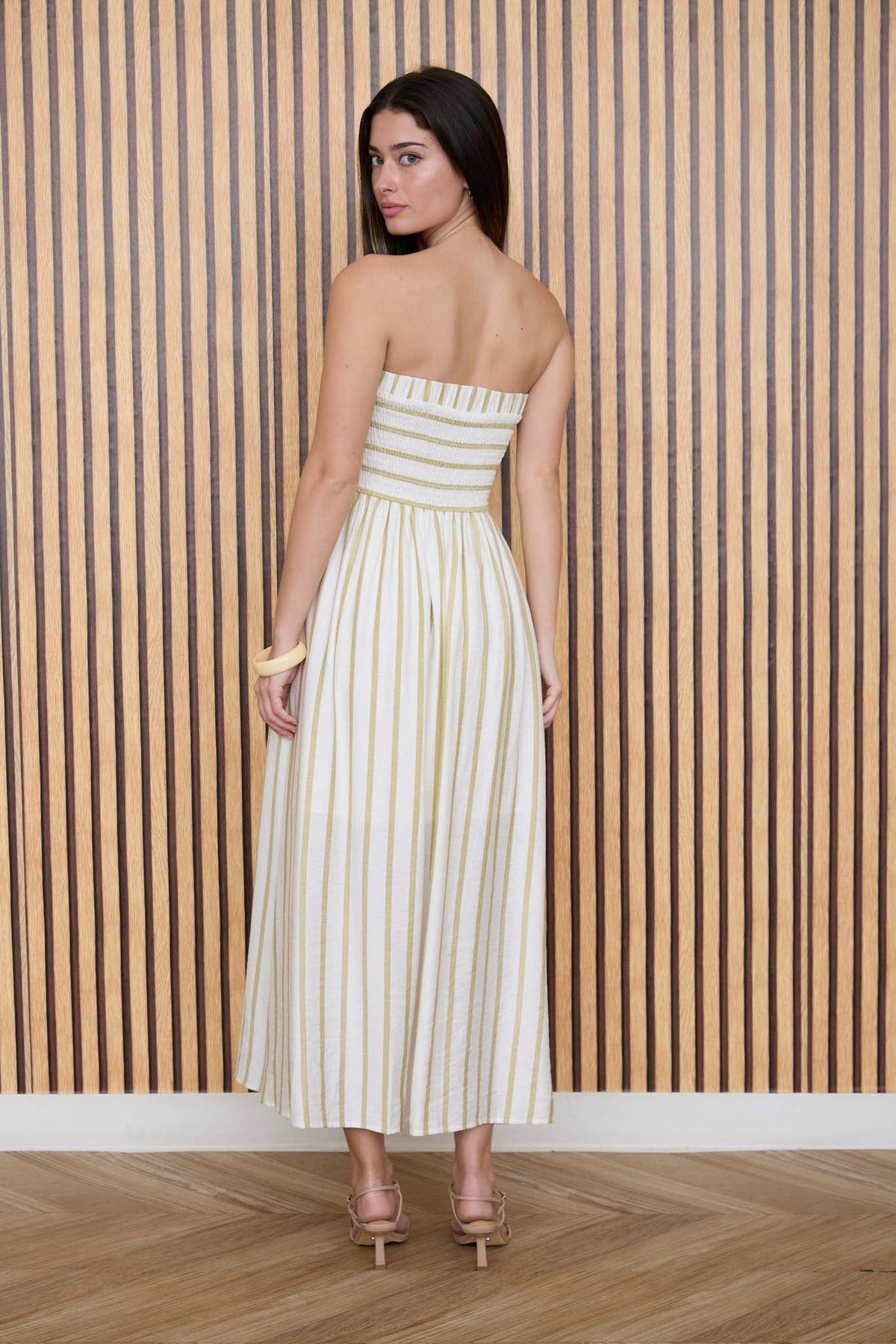 Mara Striped Ruched Dress - GEORGE-MARY'S