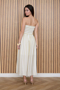 Mara Striped Ruched Dress - GEORGE-MARY'S