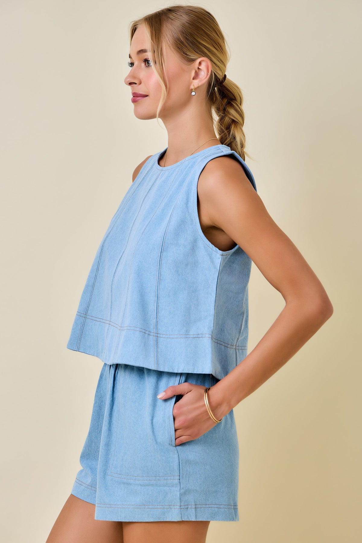 Contrast Stitched Tank (dusk)