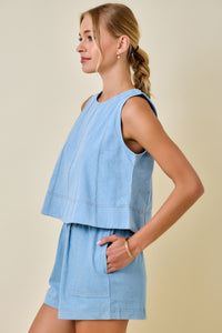 Contrast Stitched Shorts (dusk)