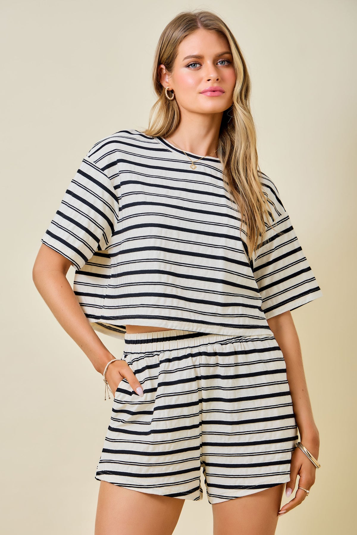 Drew Striped Lounge Shorts