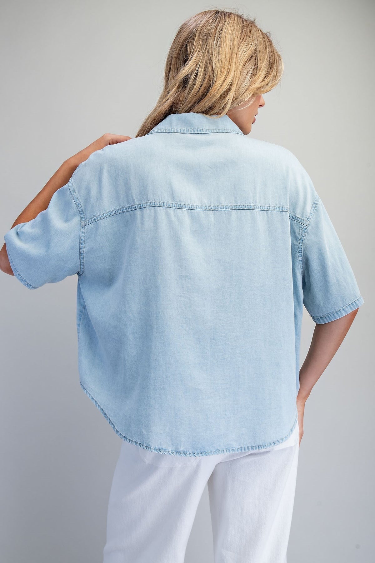 Cotton Button Down Blouse - GEORGE-MARY'S