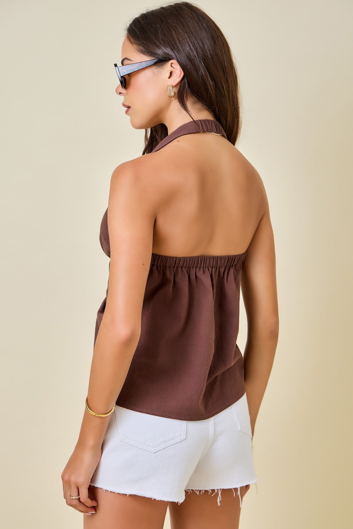 Darby Twist Halter Top (cream) (Copy) - GEORGE-MARY'S