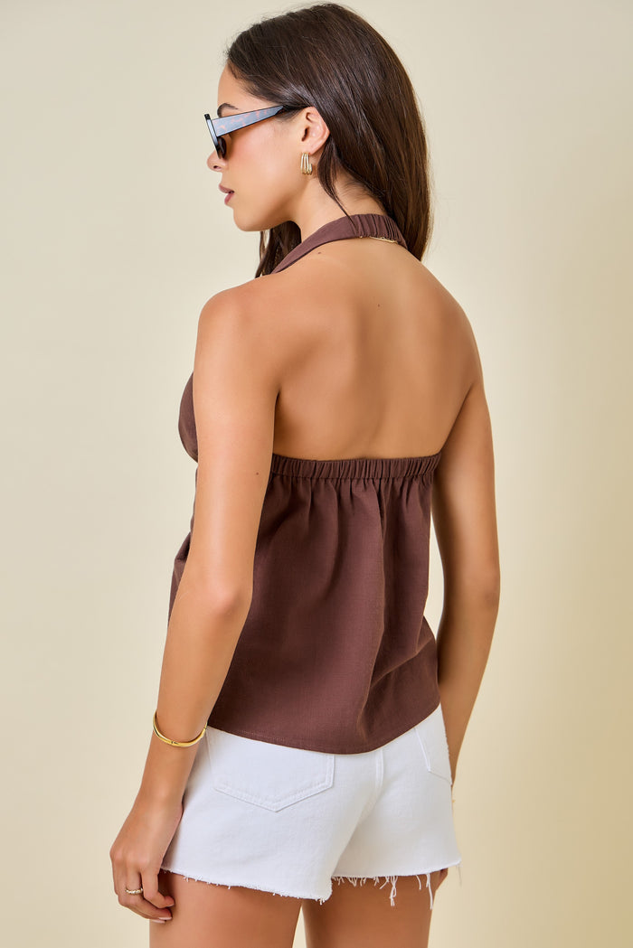 Darby Twist Halter Top (cream) (Copy) - GEORGE-MARY'S