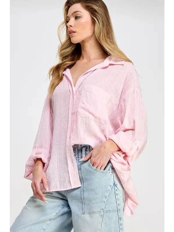 BEST SELLER Fair Weather Blouse (pink) - GEORGE-MARY'S