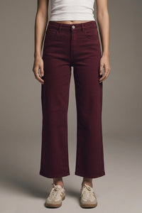 Maroon Denim Pants